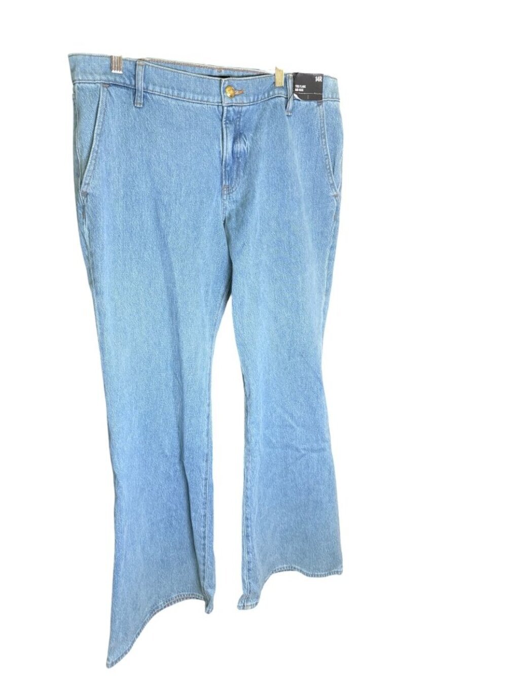Express Womens 70's Flare Mid-Rise  Jeans Size Light wash 14R Cotton Blend NWT
